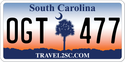 SC license plate OGT477