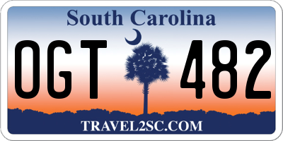 SC license plate OGT482