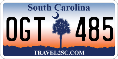 SC license plate OGT485
