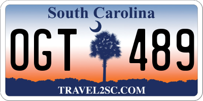 SC license plate OGT489