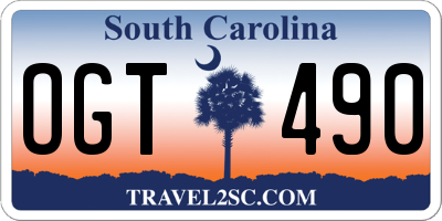 SC license plate OGT490
