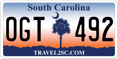 SC license plate OGT492