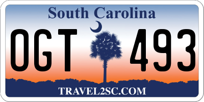 SC license plate OGT493