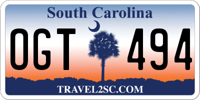 SC license plate OGT494