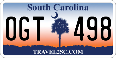 SC license plate OGT498