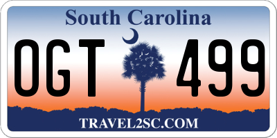 SC license plate OGT499