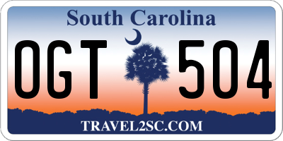 SC license plate OGT504