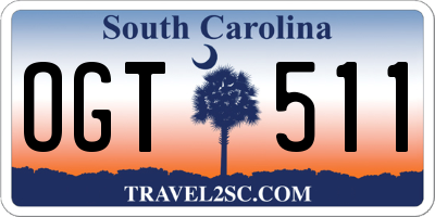 SC license plate OGT511