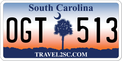 SC license plate OGT513