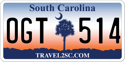 SC license plate OGT514