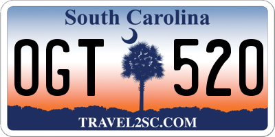 SC license plate OGT520