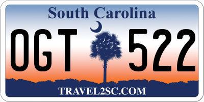SC license plate OGT522