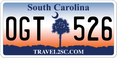 SC license plate OGT526