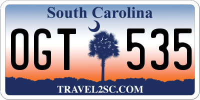 SC license plate OGT535
