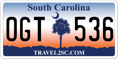 SC license plate OGT536