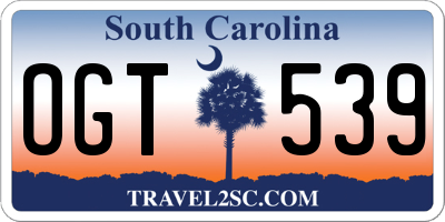 SC license plate OGT539