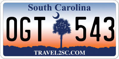 SC license plate OGT543