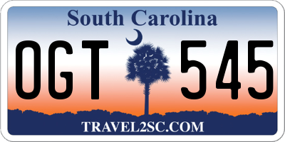 SC license plate OGT545