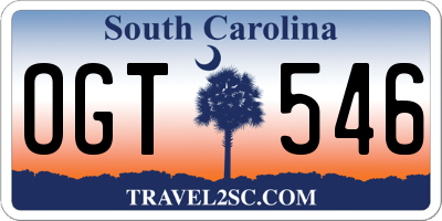 SC license plate OGT546