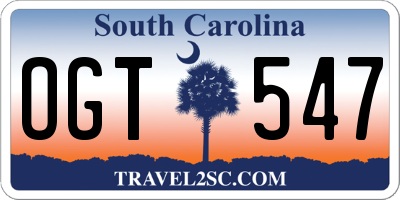 SC license plate OGT547