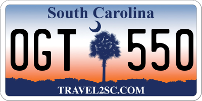 SC license plate OGT550