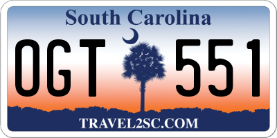 SC license plate OGT551