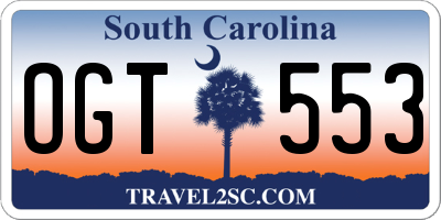 SC license plate OGT553
