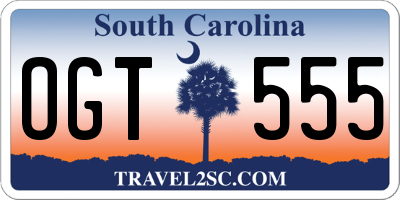 SC license plate OGT555