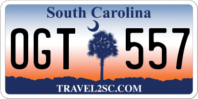 SC license plate OGT557