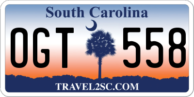 SC license plate OGT558