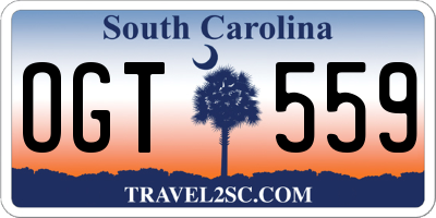 SC license plate OGT559