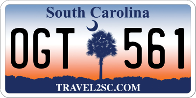 SC license plate OGT561