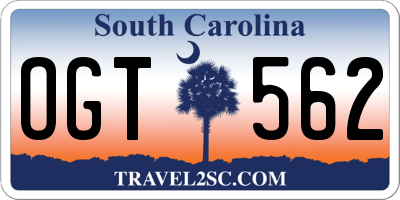 SC license plate OGT562