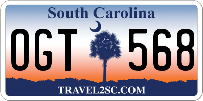 SC license plate OGT568