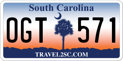 SC license plate OGT571