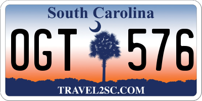 SC license plate OGT576