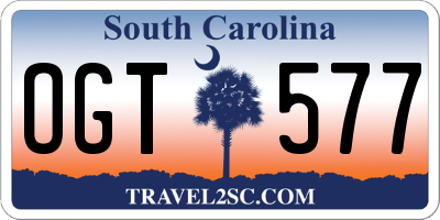 SC license plate OGT577