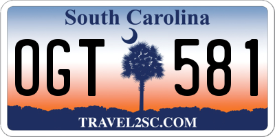 SC license plate OGT581