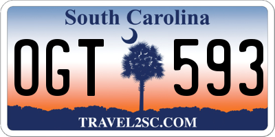 SC license plate OGT593
