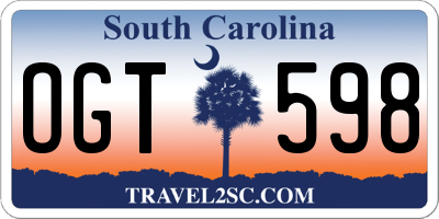 SC license plate OGT598