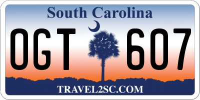 SC license plate OGT607