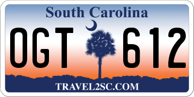 SC license plate OGT612