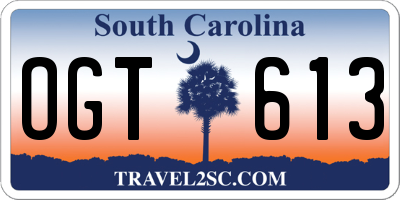 SC license plate OGT613