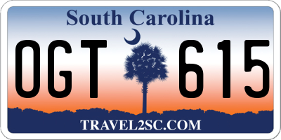 SC license plate OGT615