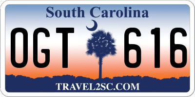 SC license plate OGT616