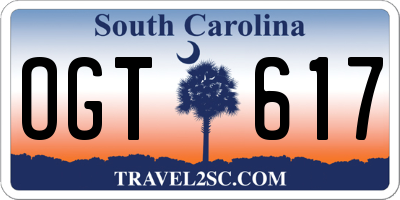 SC license plate OGT617