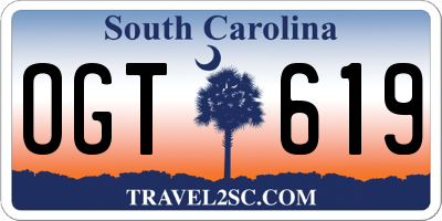 SC license plate OGT619