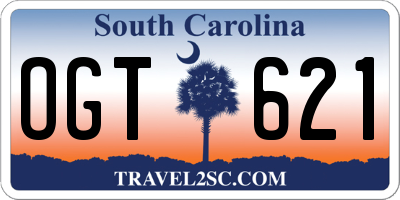 SC license plate OGT621