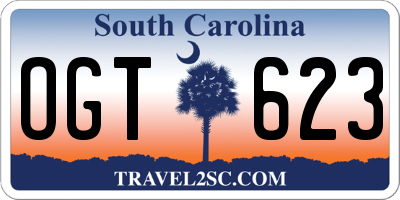 SC license plate OGT623