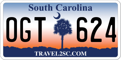 SC license plate OGT624